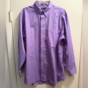 Chaps Men’s Classic Fit Twill Button Up Shirt | Lilac Purple | 16-16 1/2 / 32/33